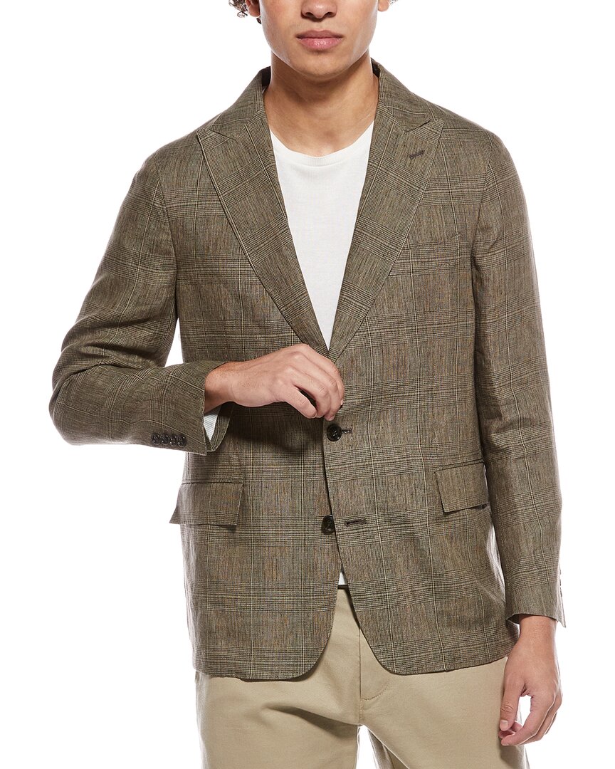 plaid linen sutton jacket