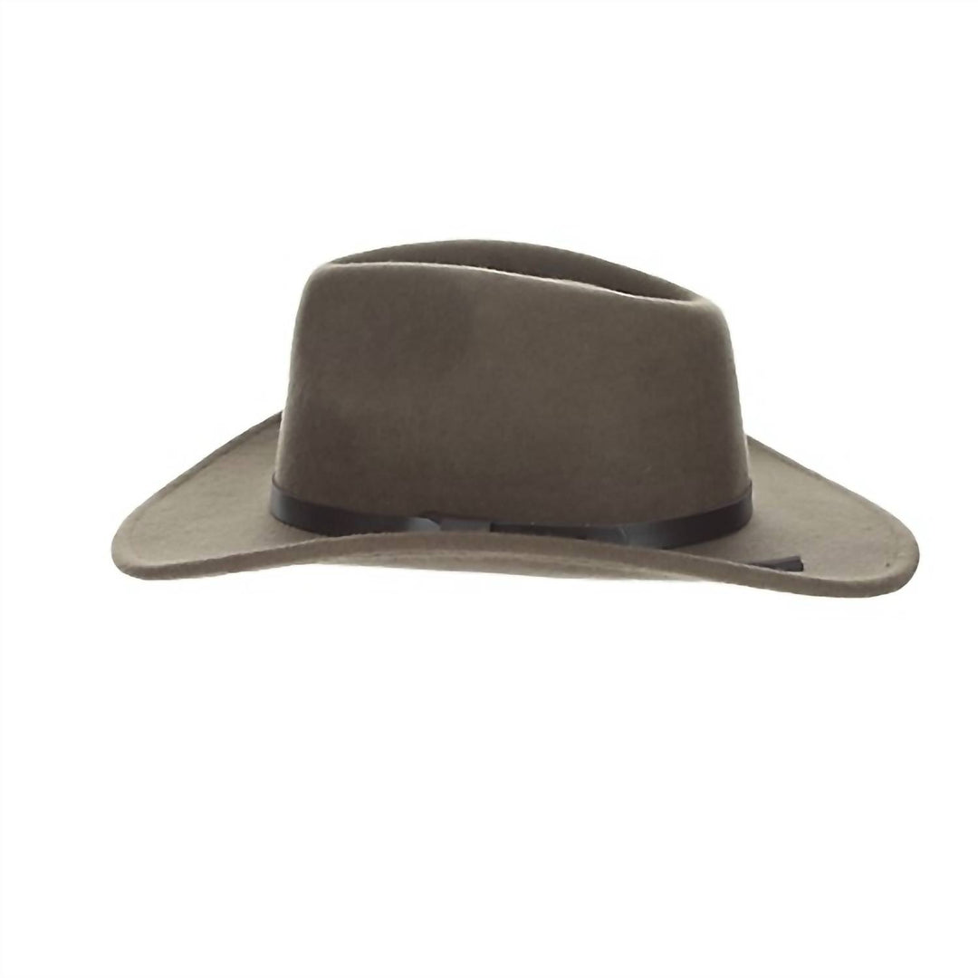 men's crushable felt outback hat in khaki