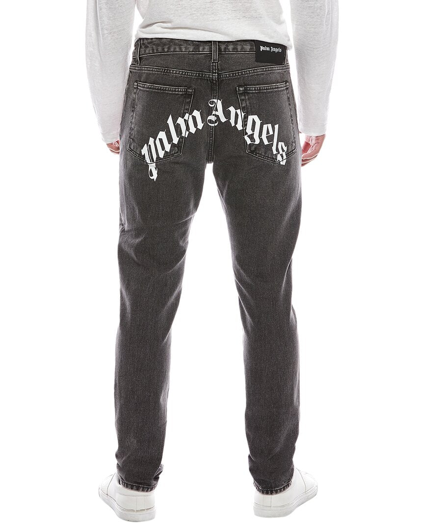 curved logo back pant