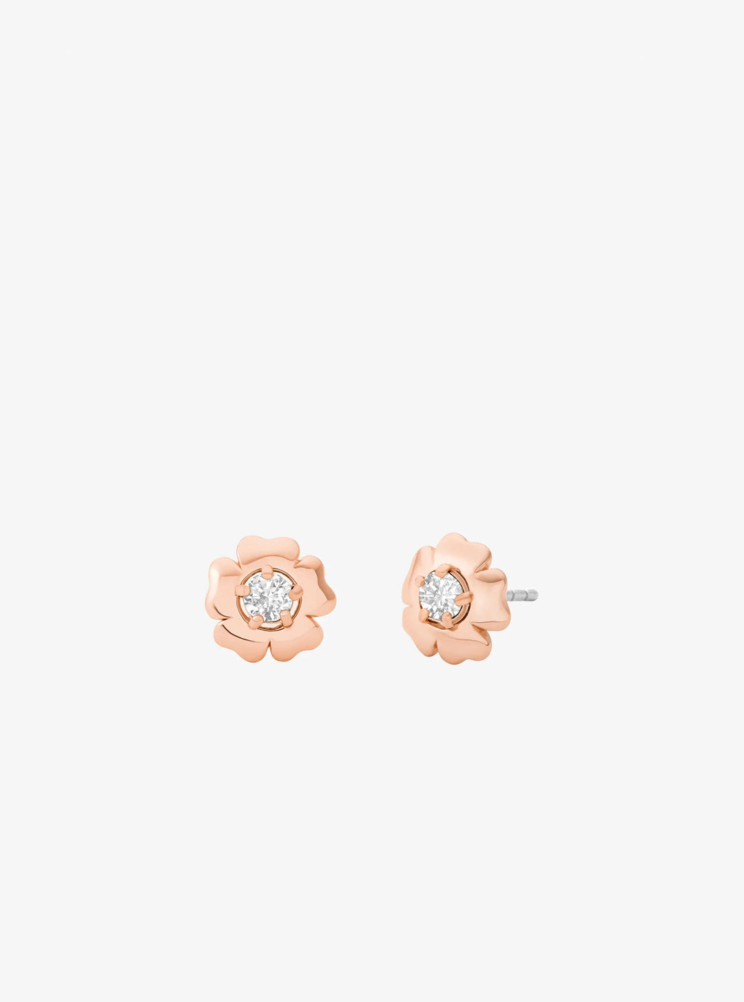 pavé flower charm bracelet and stud earrings jewelry set