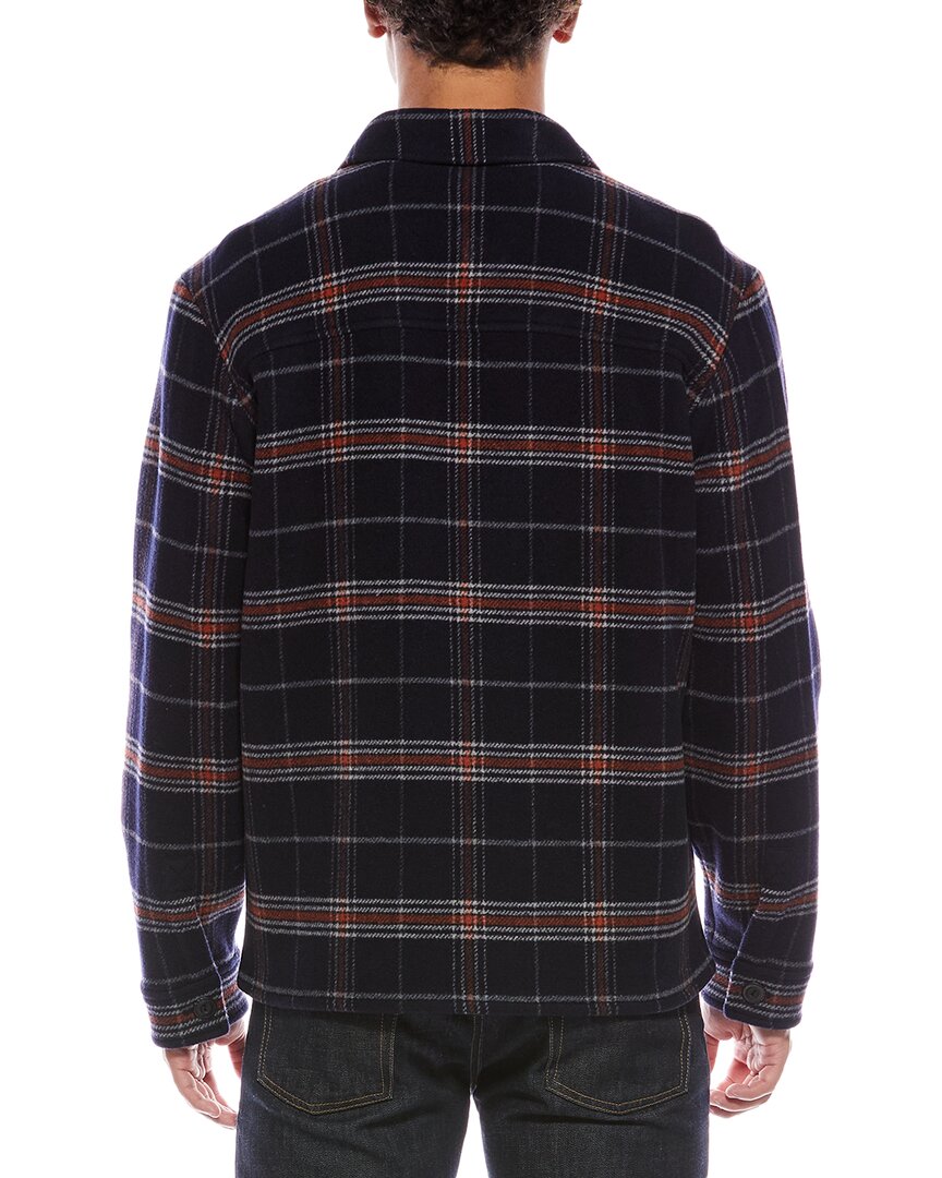 plaid wool-blend shirt jacket