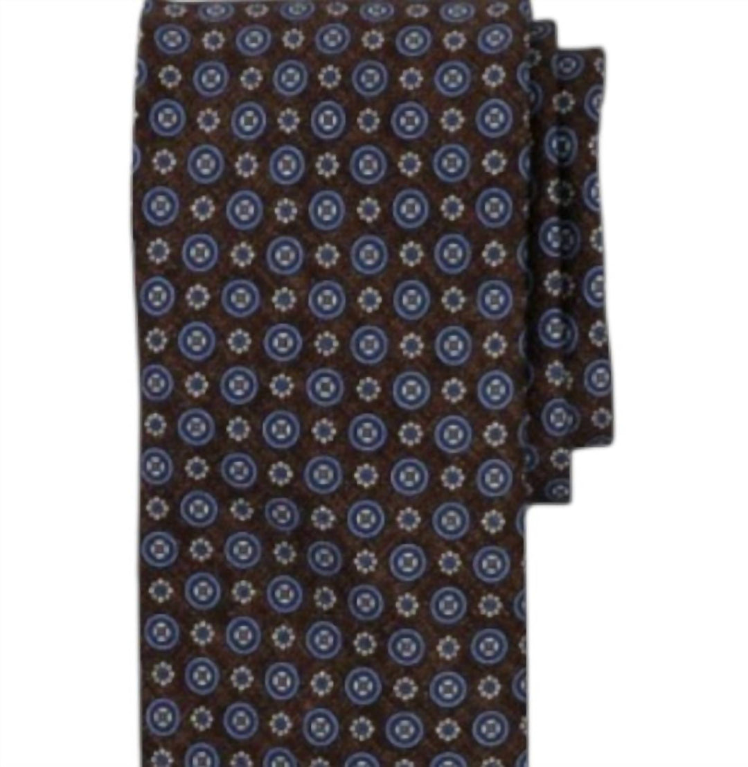 men's mini medallion necktie in chocolate