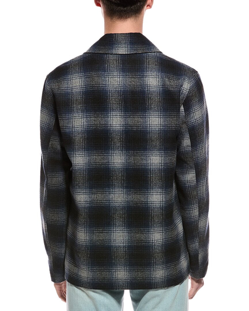 plaid wool-blend shirt jacket