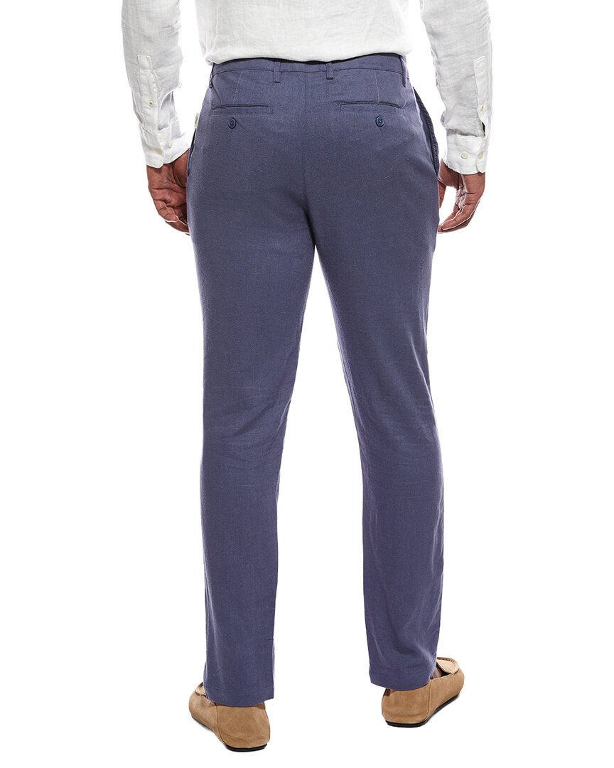 linen-blend flat front pant