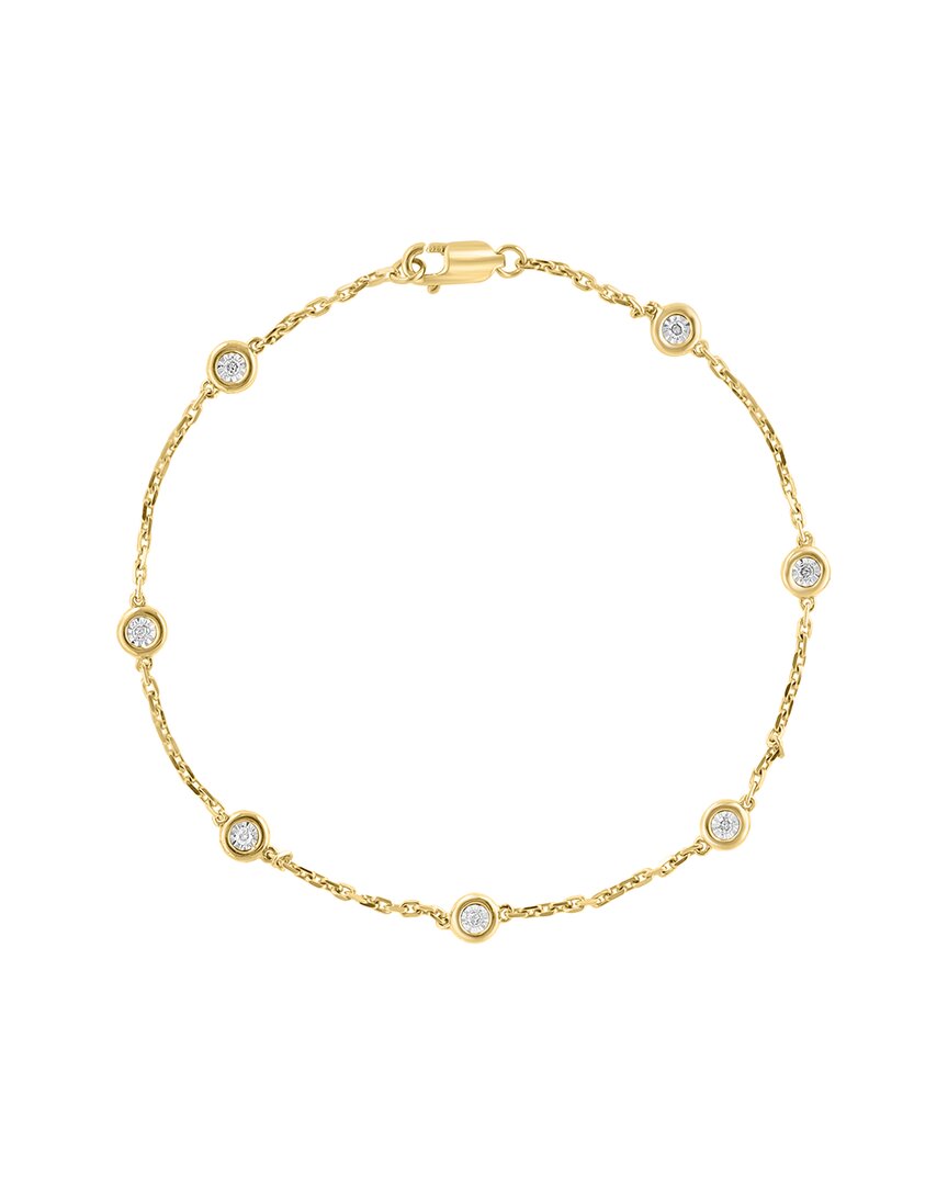 14k over silver 0.07 ct. tw. diamond bracelet