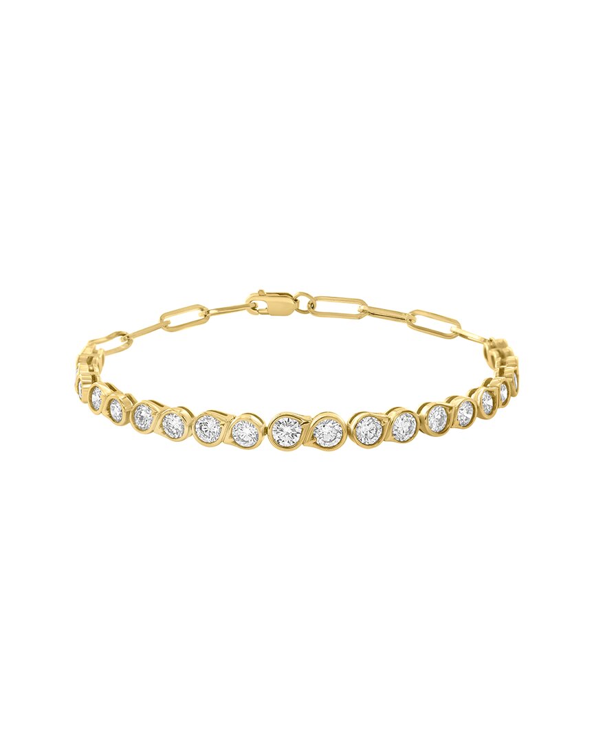 gold over silver 3.18 ct. tw. lab-grown diamond bracelet