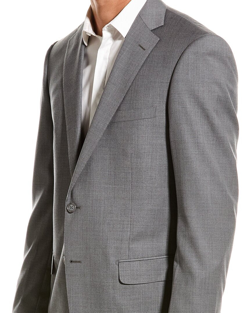 porto wool-blend suit with flat front pant