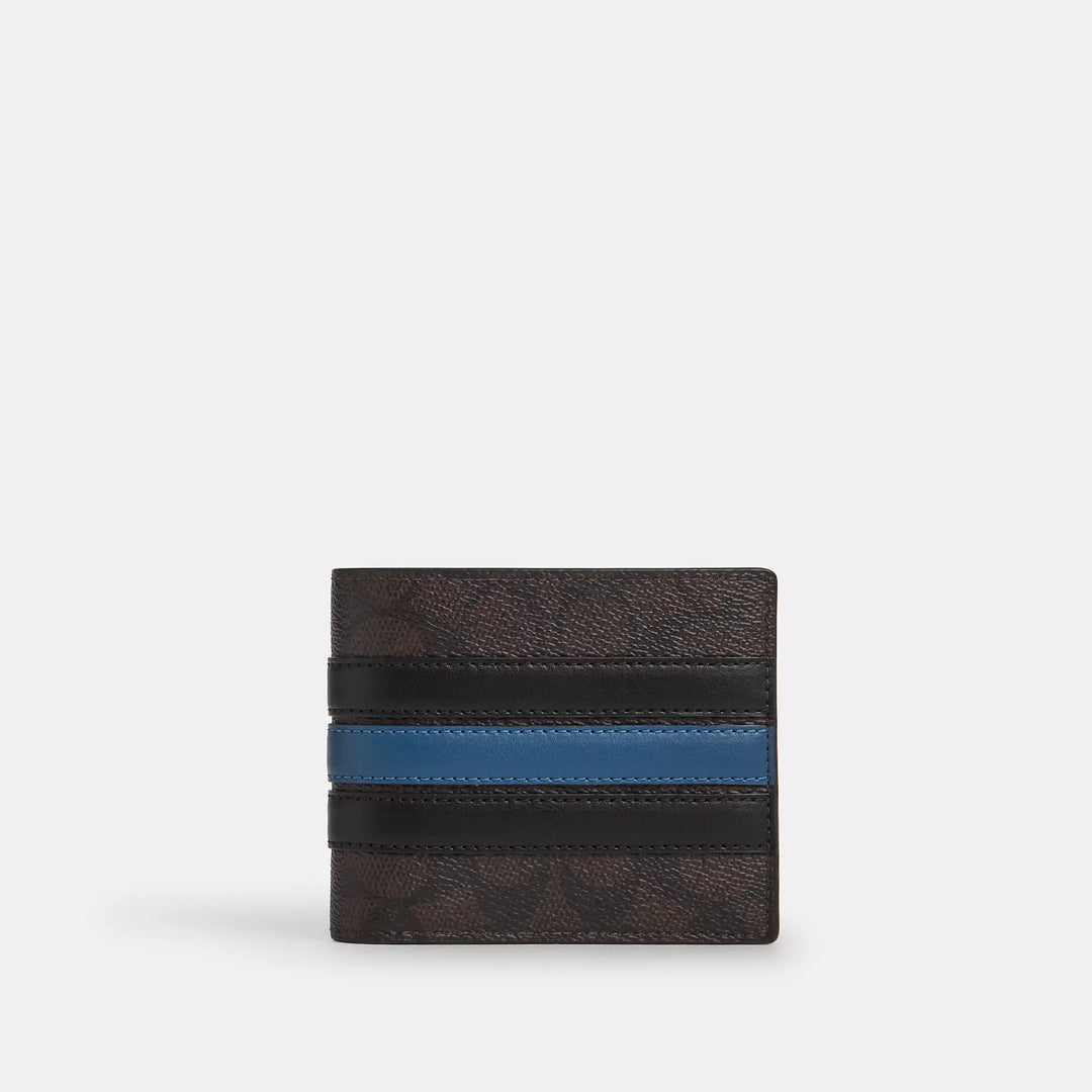 3 in 1 wallet in signature canvas with varsity stripe