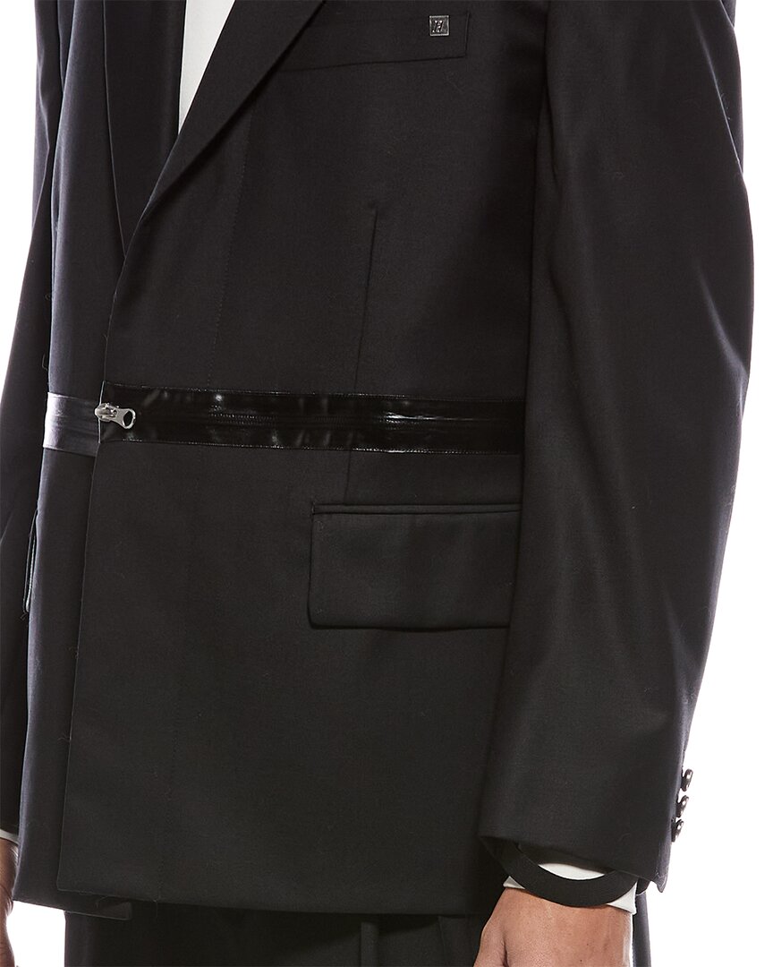 zip driver wool blazer