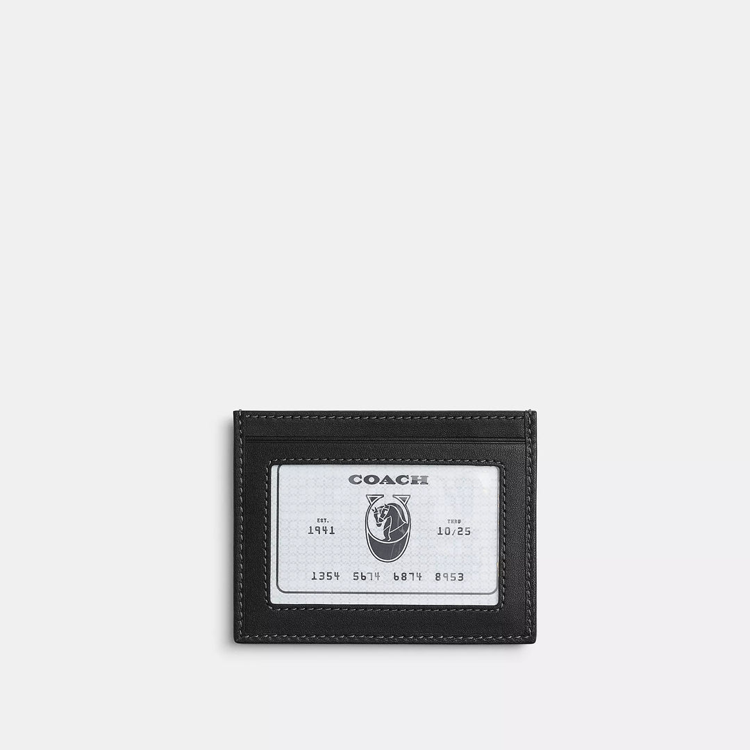 slim id card case in loved signature denim