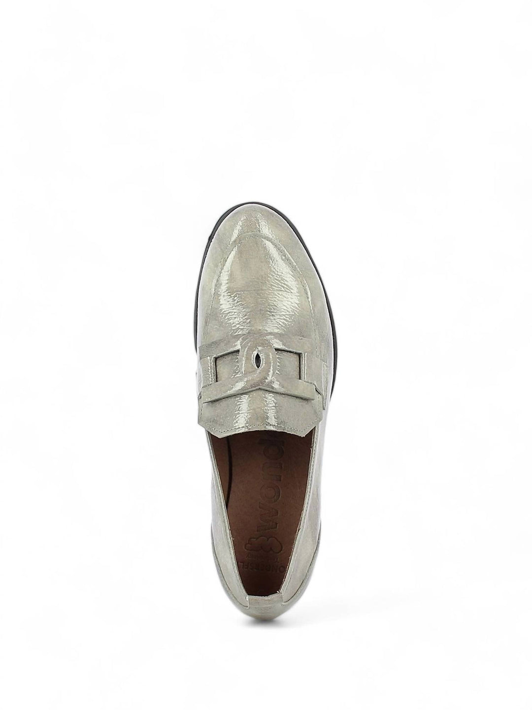 women's fly rings moccasins shoes in iris gris (light grey patent)