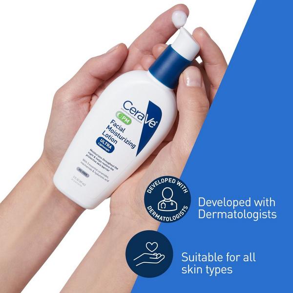 PM Lotion Face Moisturizer, Oil-free Night Cream for All Skin Types