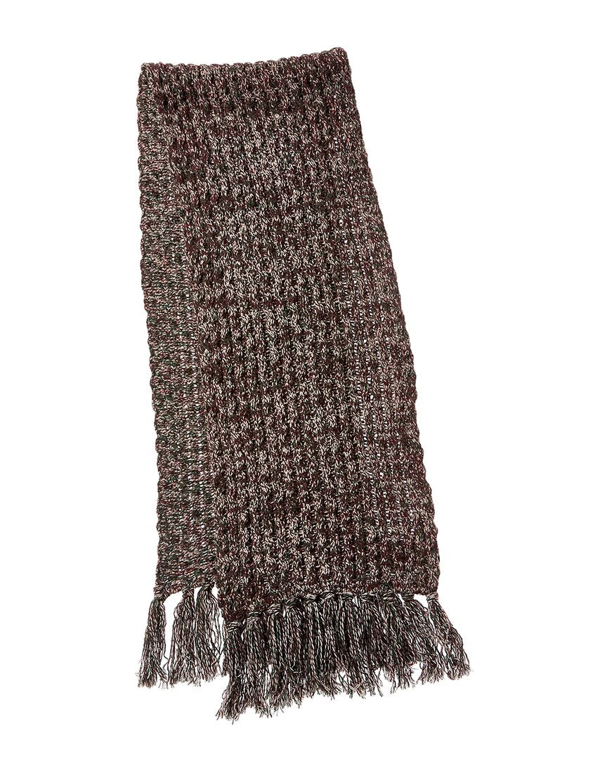 ribbed knit wool-blend scarf