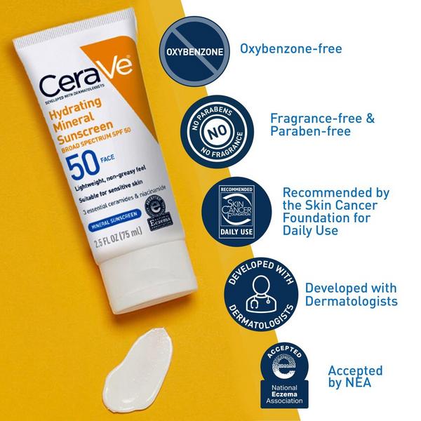Hydrating Mineral Sunscreen Lotion for Face SPF 50 for All Skin Types