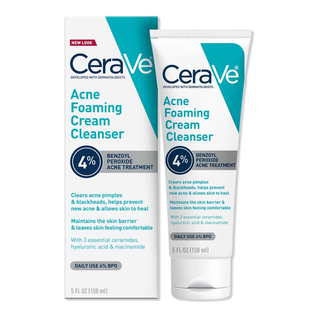 Acne Foaming Cream Cleanser with 4% BPO for Acne Prone Skin