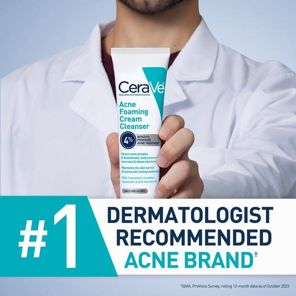 Acne Foaming Cream Cleanser with 4% BPO for Acne Prone Skin