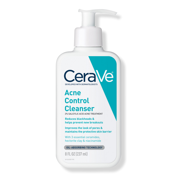 Acne Control Cleanser for Face with 2% Salicylic Acid & Purifying Clay for Oily Skin