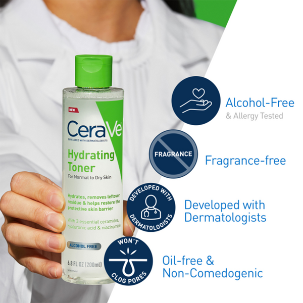 Alcohol-Free No Rinse Hydrating Facial Toner for Sensitive & Dry Skin