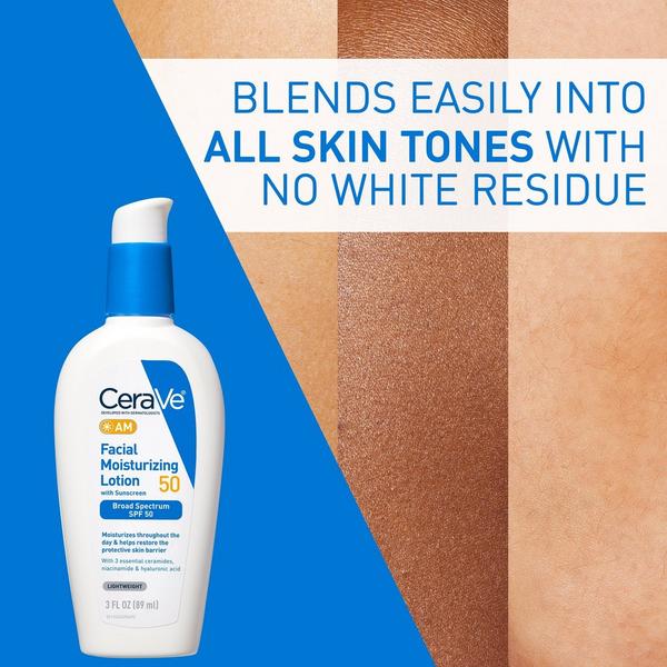 AM Lotion Face Moisturizer with SPF 50 for Balanced to Oily Skin