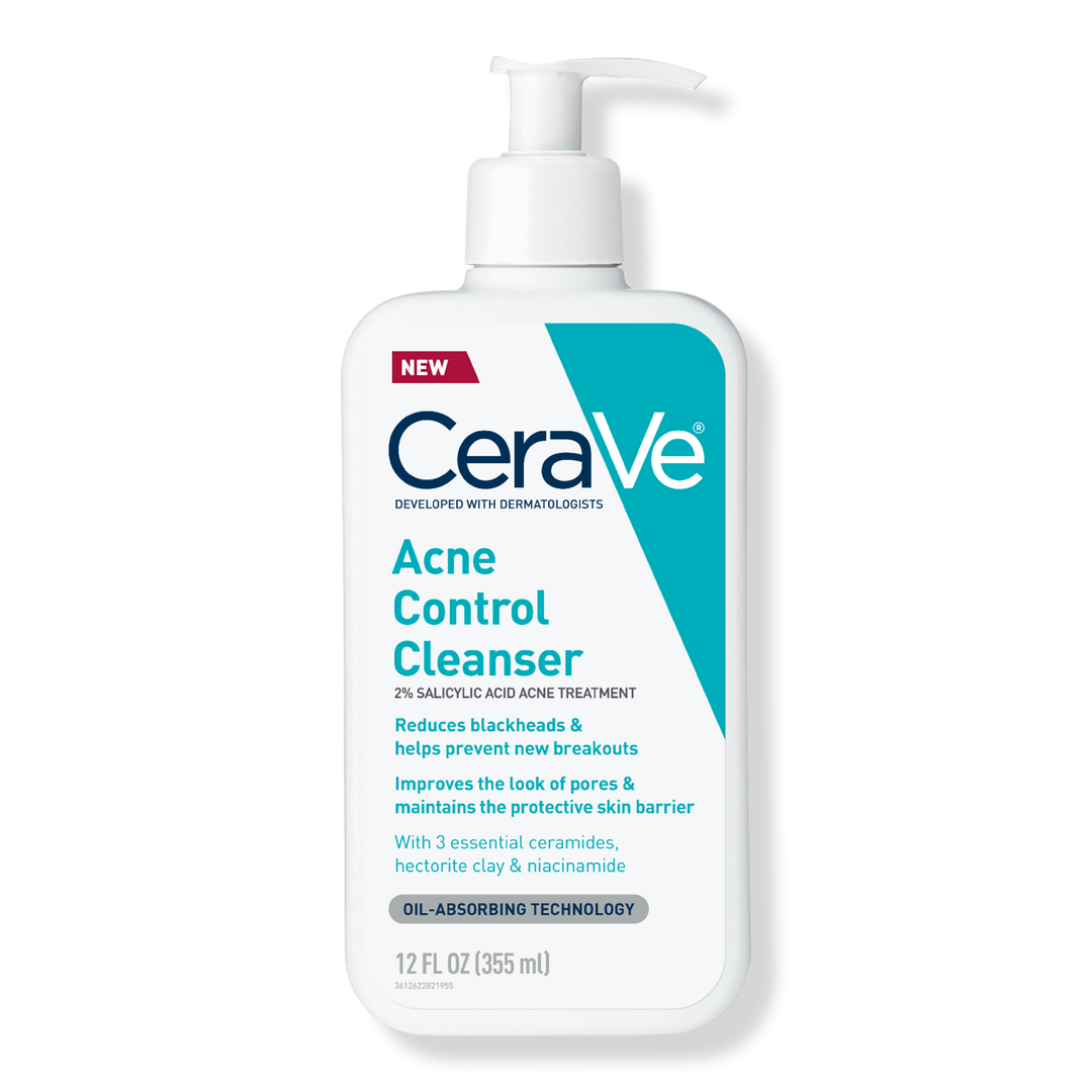 Acne Control Cleanser for Face with 2% Salicylic Acid & Purifying Clay for Oily Skin