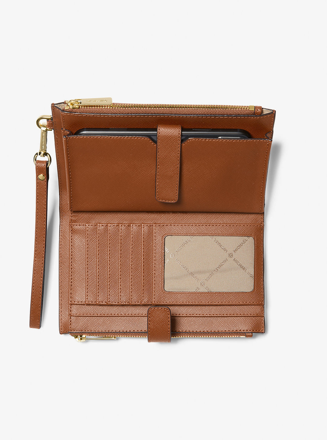 jet set large leather smartphone wristlet wallet