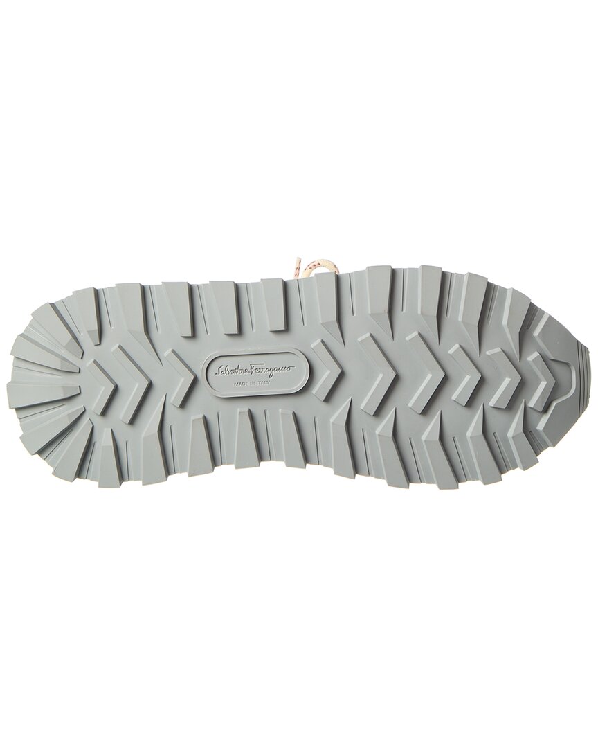 ferragamo indy leather & suede sneaker