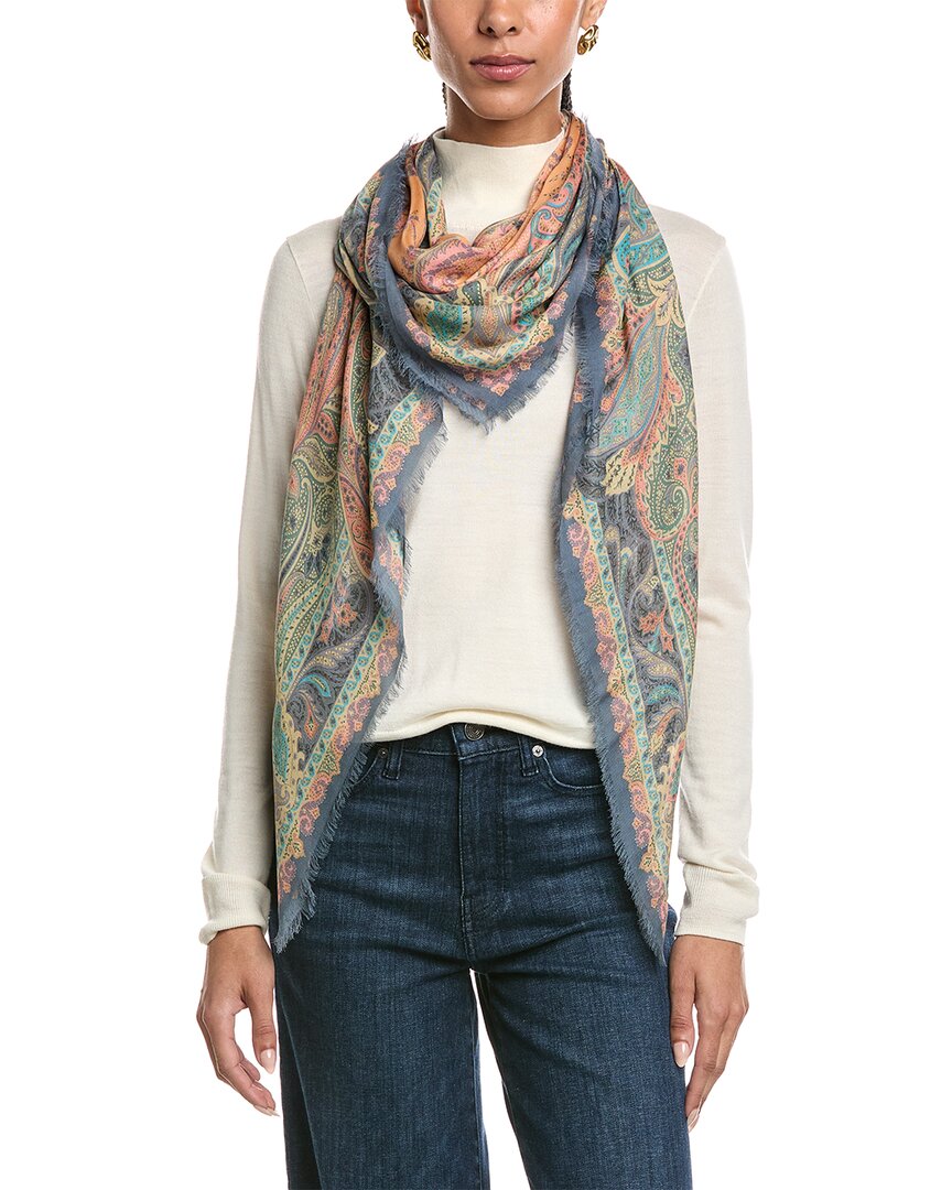 logo silk-blend shawl