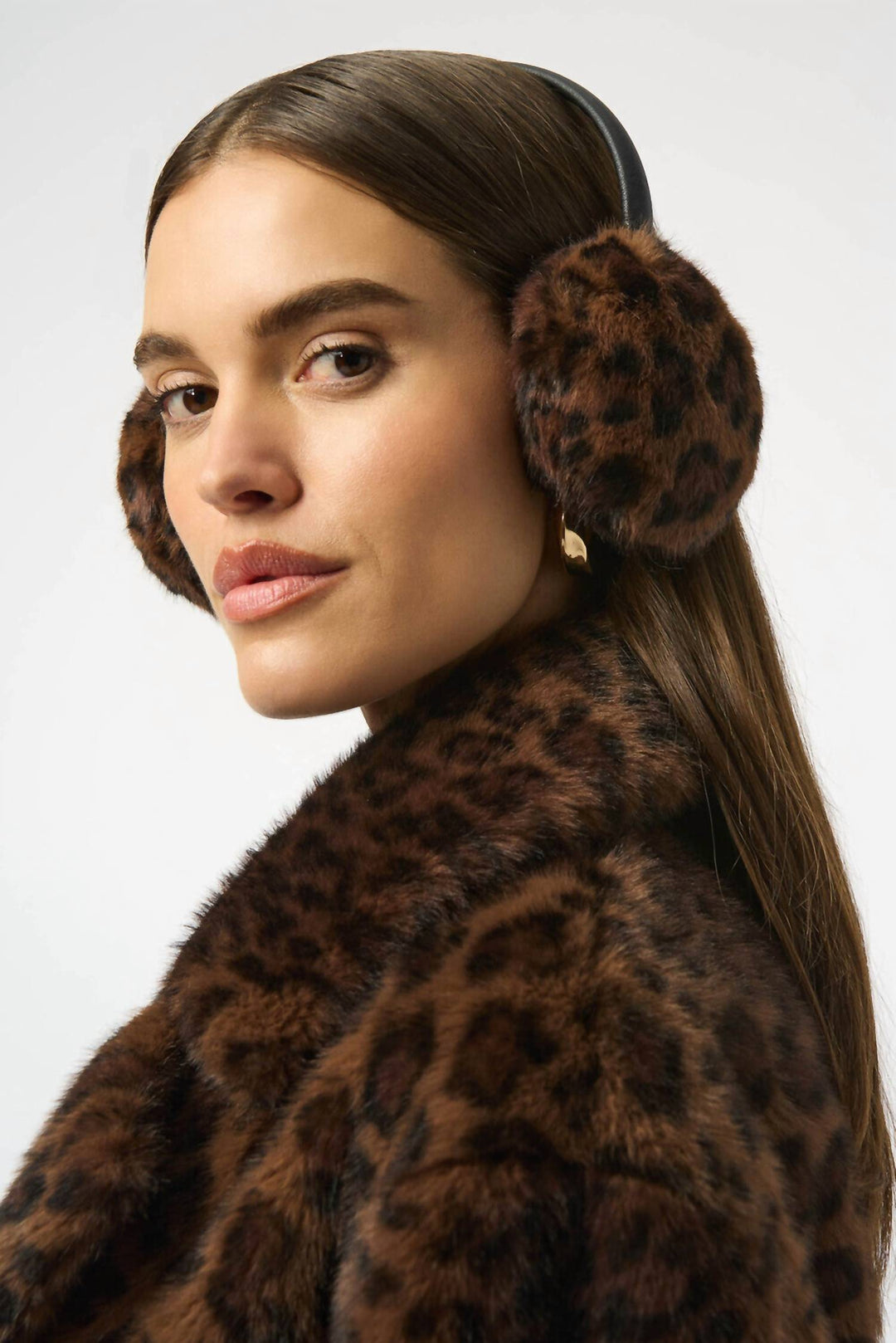 women's leopard earmuffs in brown