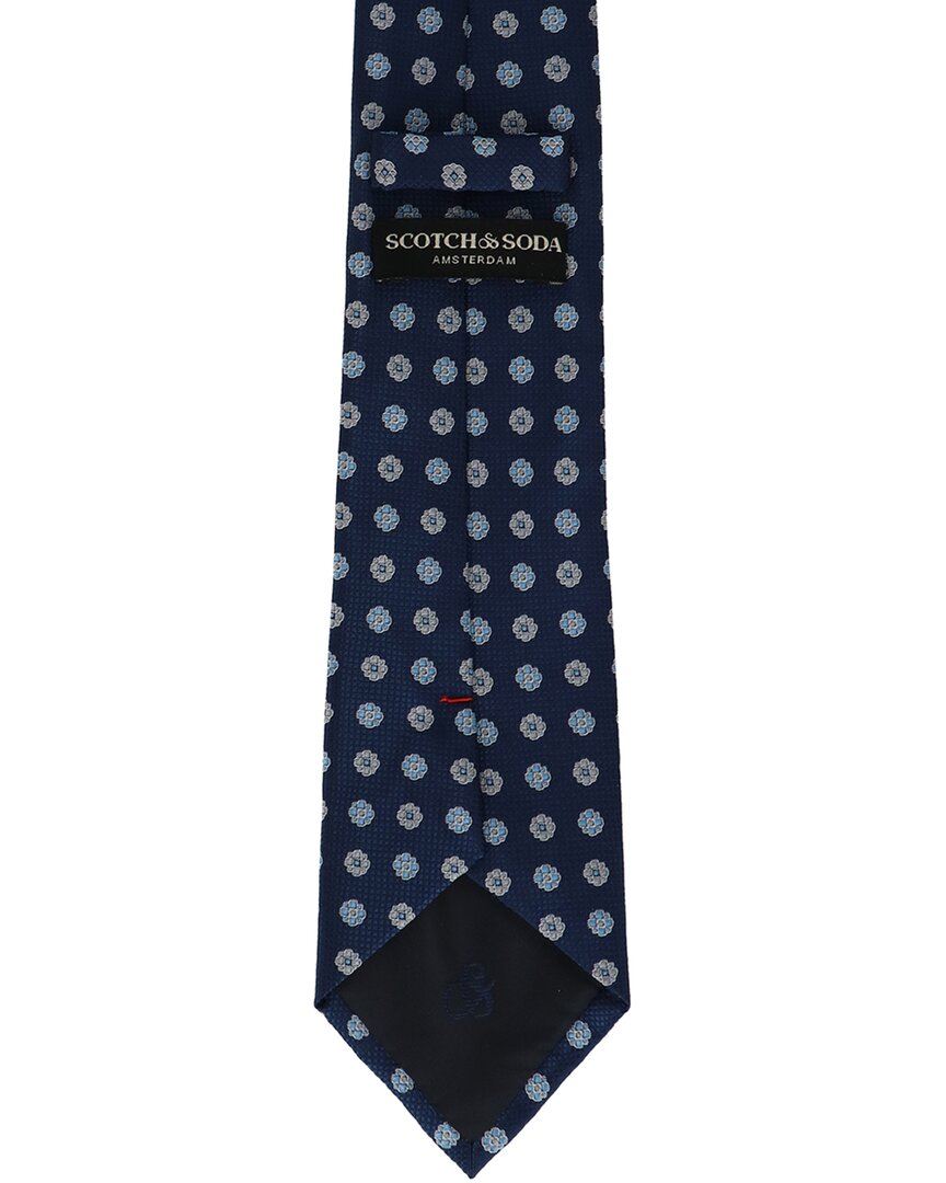 navy flower dot tie