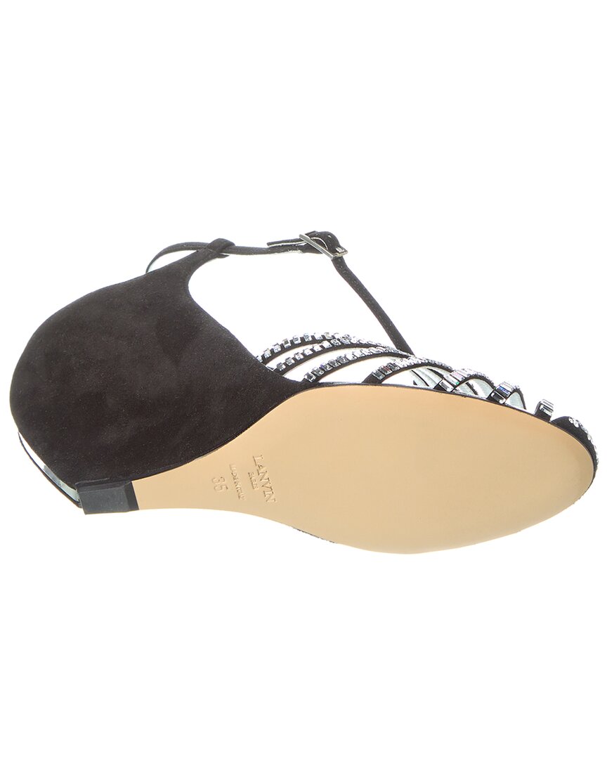 banana heel suede wedge sandal
