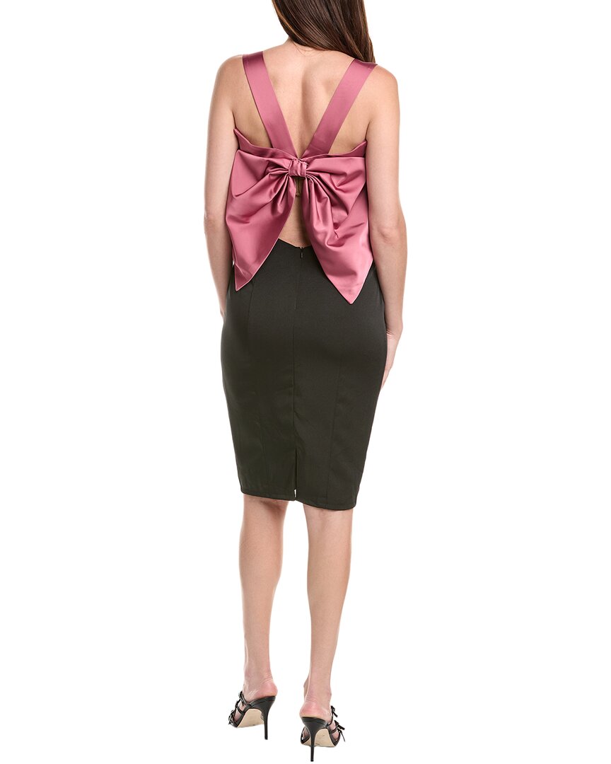 satin & crepe cocktail dress