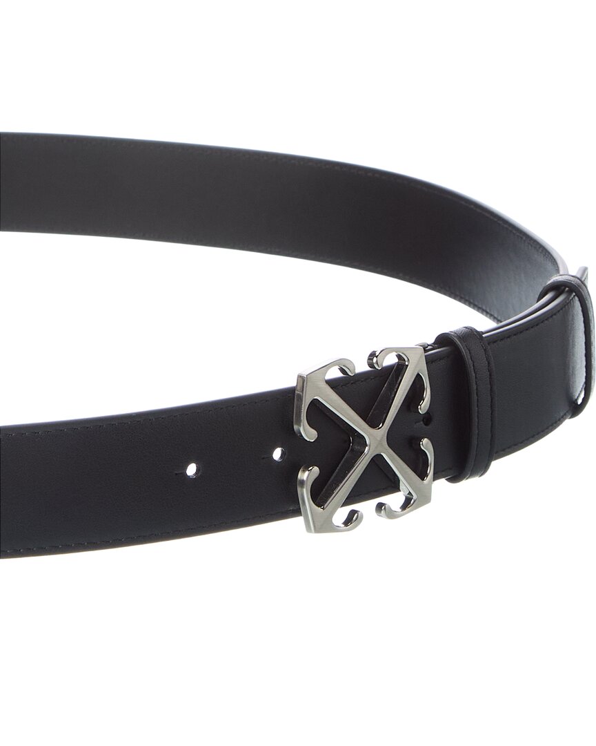 off-white leather belt