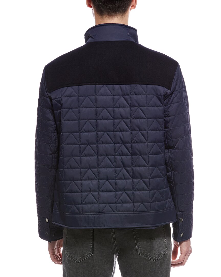 box triangle quilted wool-blend jacket