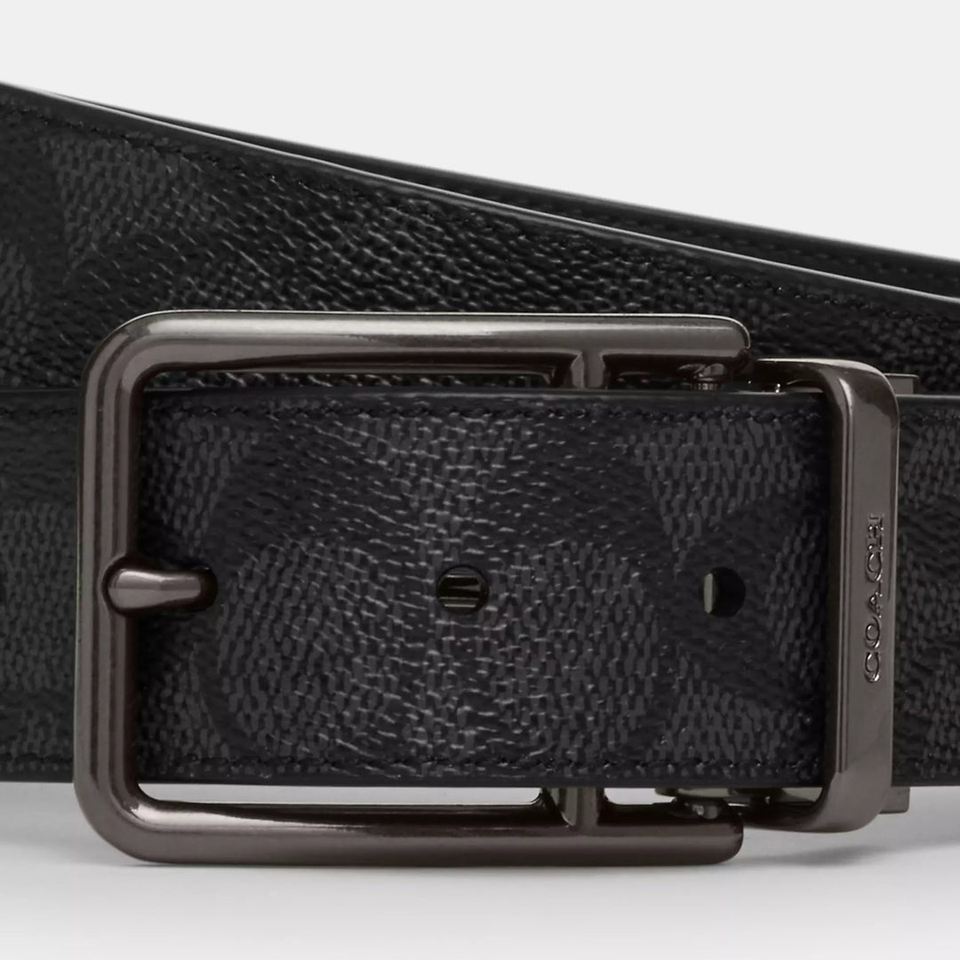 double bar buckle cut to size reversible belt, 38 mm