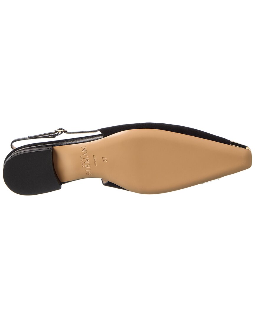 olivia suede & leather slingback flat