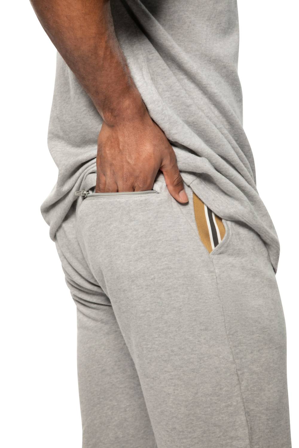 lightweight french terry jogger in light grey heather