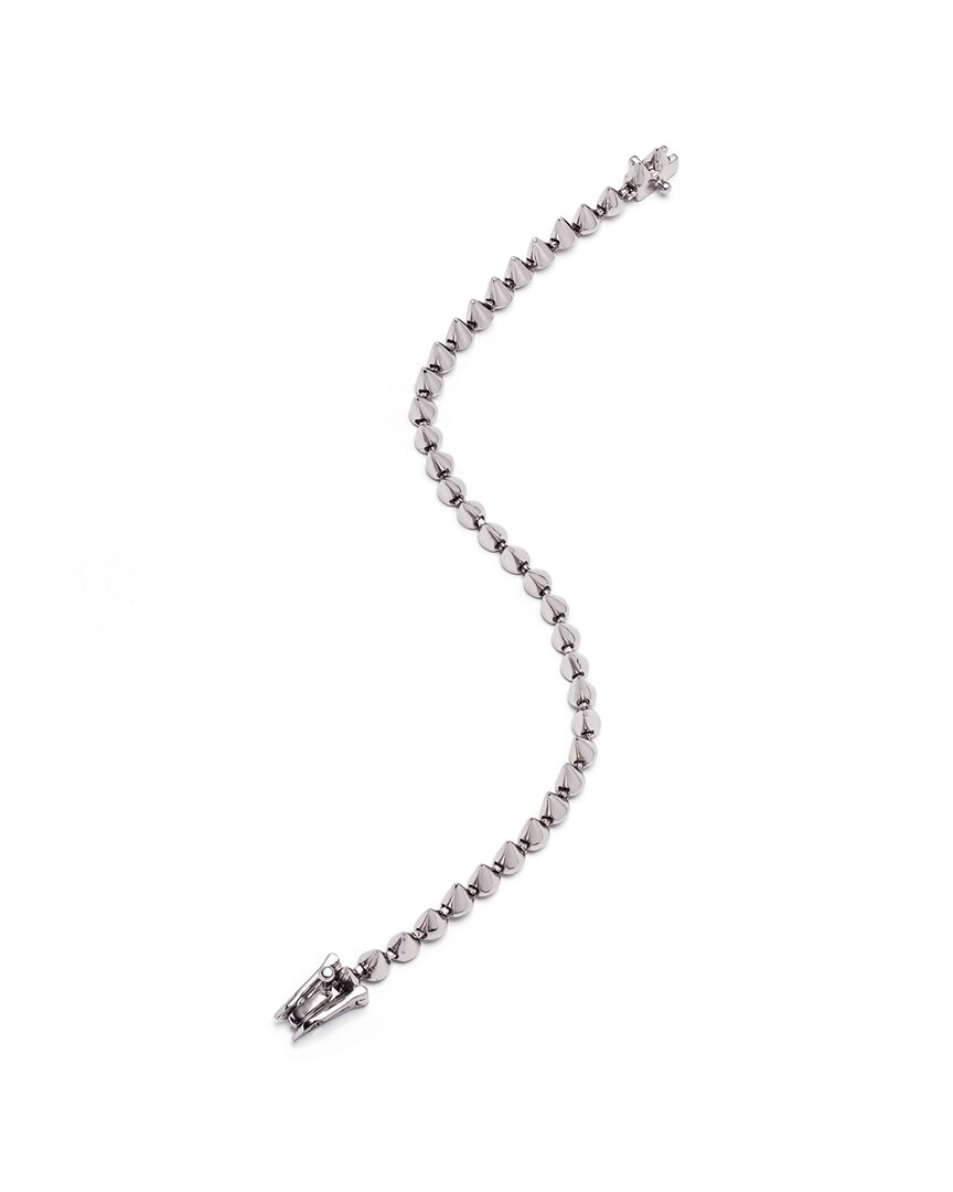 rhodium plated cone tennis bracelet