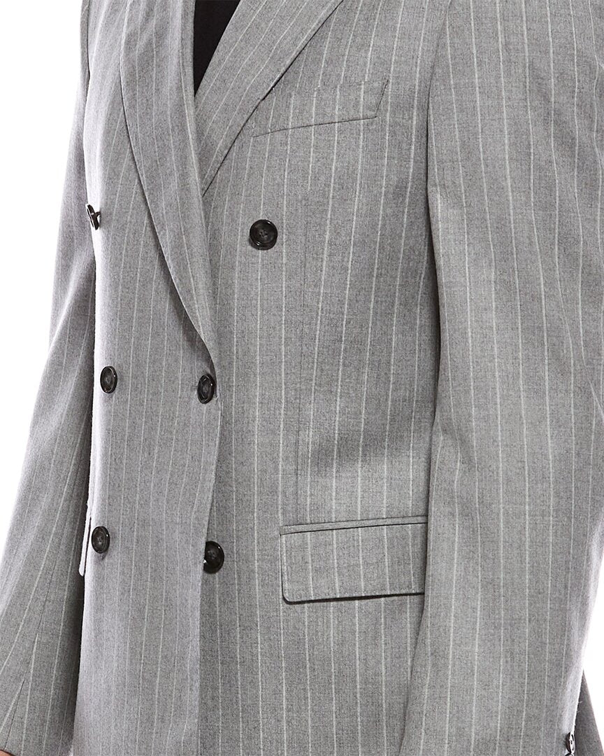 2pc wool suit with flat front pant