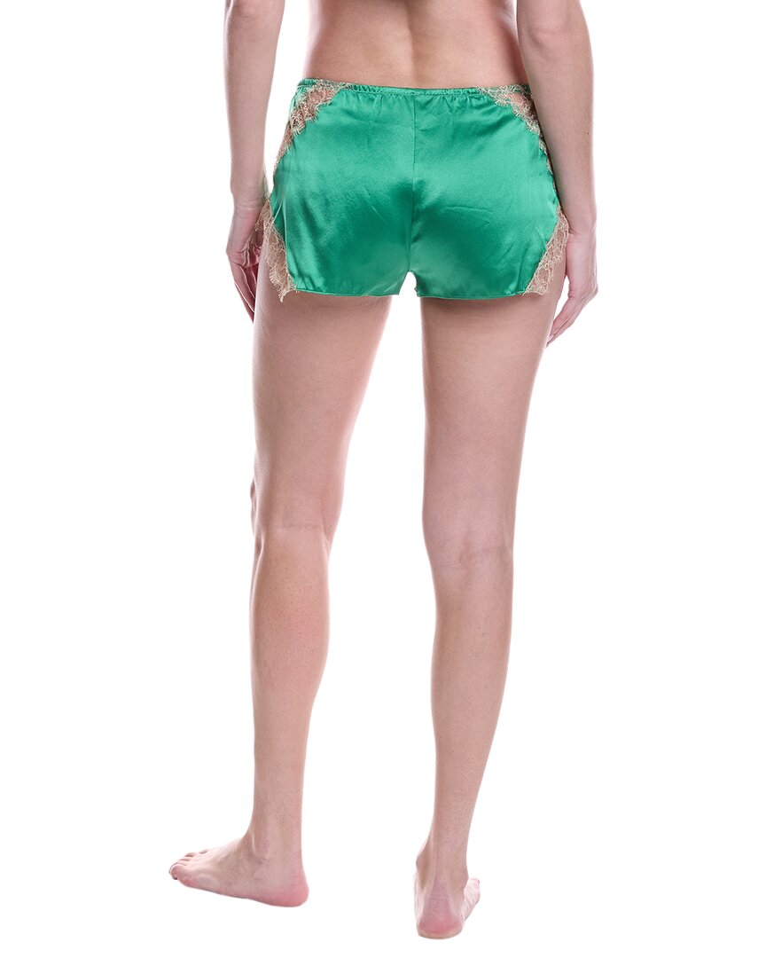 lace inset silk-blend tap short