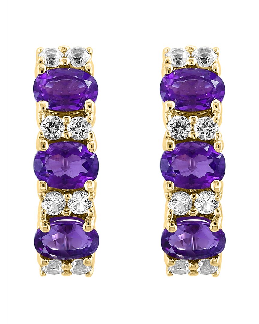 plated 1.20 ct. tw. amethyst, white sapphire earrings