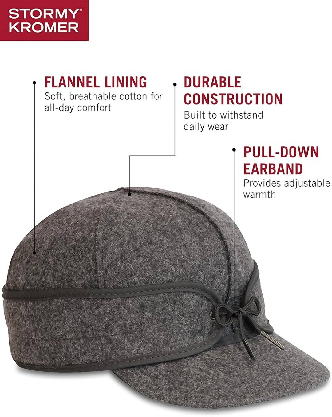 men's original winter cap in charcoal