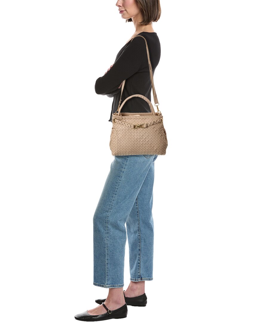 clover hand-woven leather tote