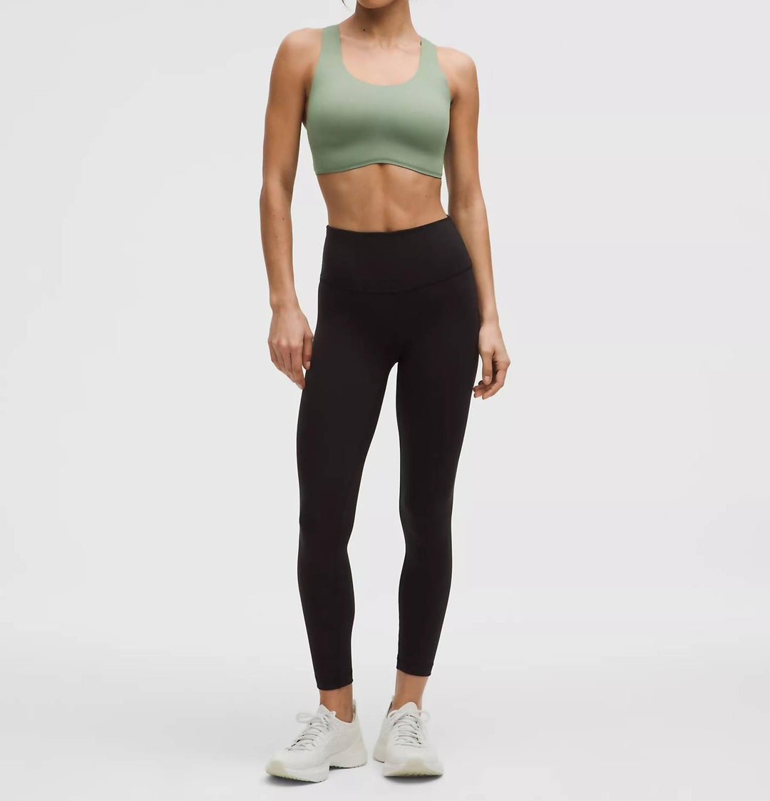 women's go further bra in grey eucalyptus
