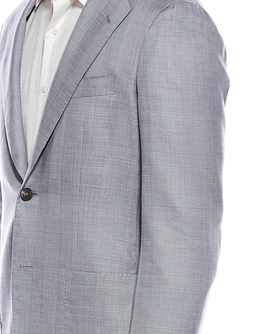 2pc cashmere, linen, & silk-blend suit