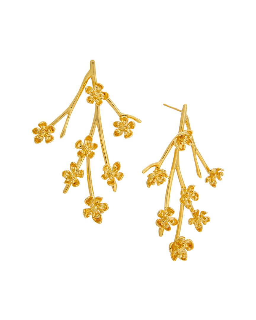 cherry blossom gold branch earrings