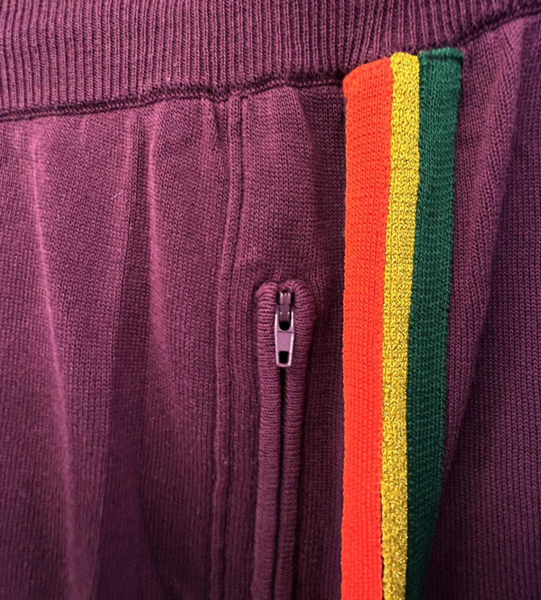 women's old school-style track pants in burgundy
