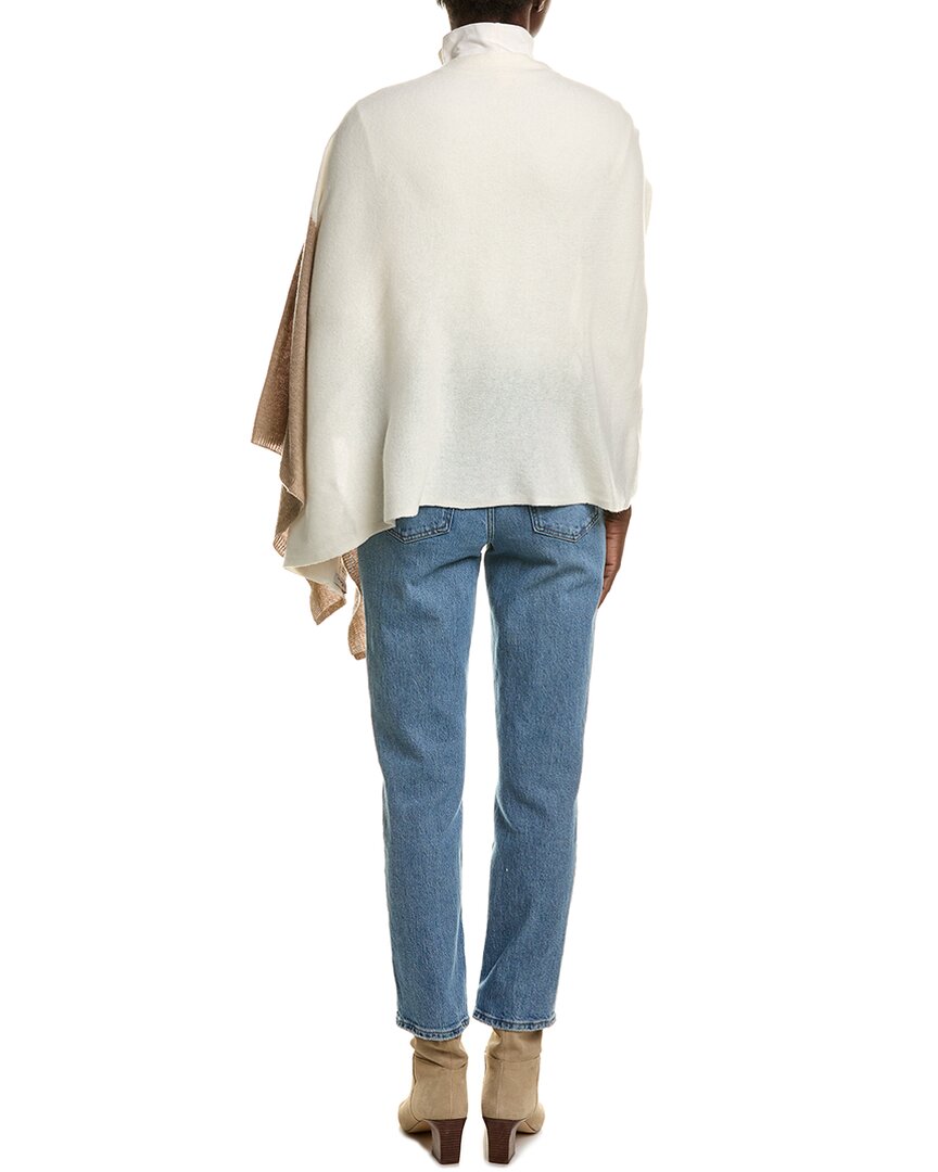 two tone wool & cashmere-blend wrap