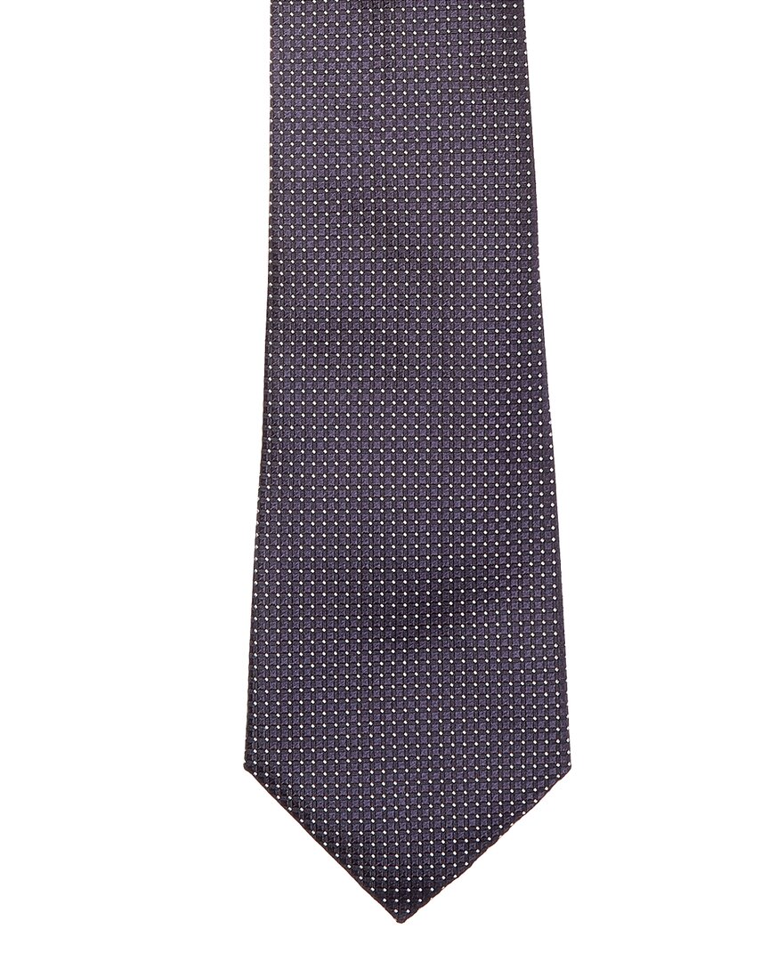 navy dots silk tie