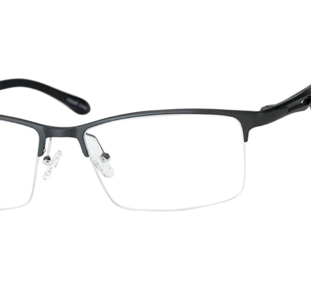 men's hac112 rectangle eyeglasses in steel