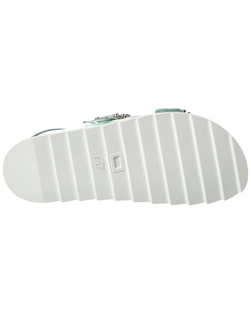 viv strass buckle vinyl & leather slide